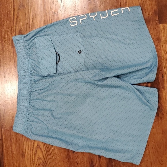 Mens Spyder blue & gray swim trunks size M - Picture 3 of 5